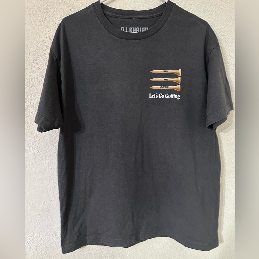 DJ Khaled T-Shirt Men Gray 100% Cotton Let’s Go Golfing We The Best Graphic Sz L